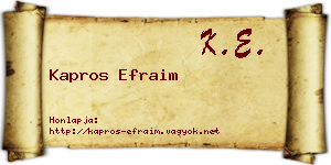 Kapros Efraim névjegykártya
